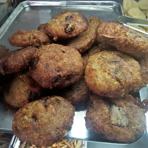 A tray of crumbed vegetable chops (opens Instagram in a new tab)